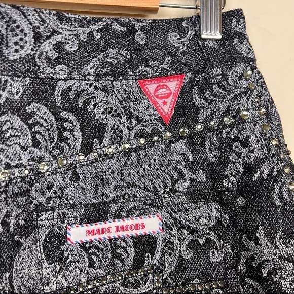 MARC JACOBS Lace Denim Mini Skirt In Black Lace Size 30 - Picture 5 of 11